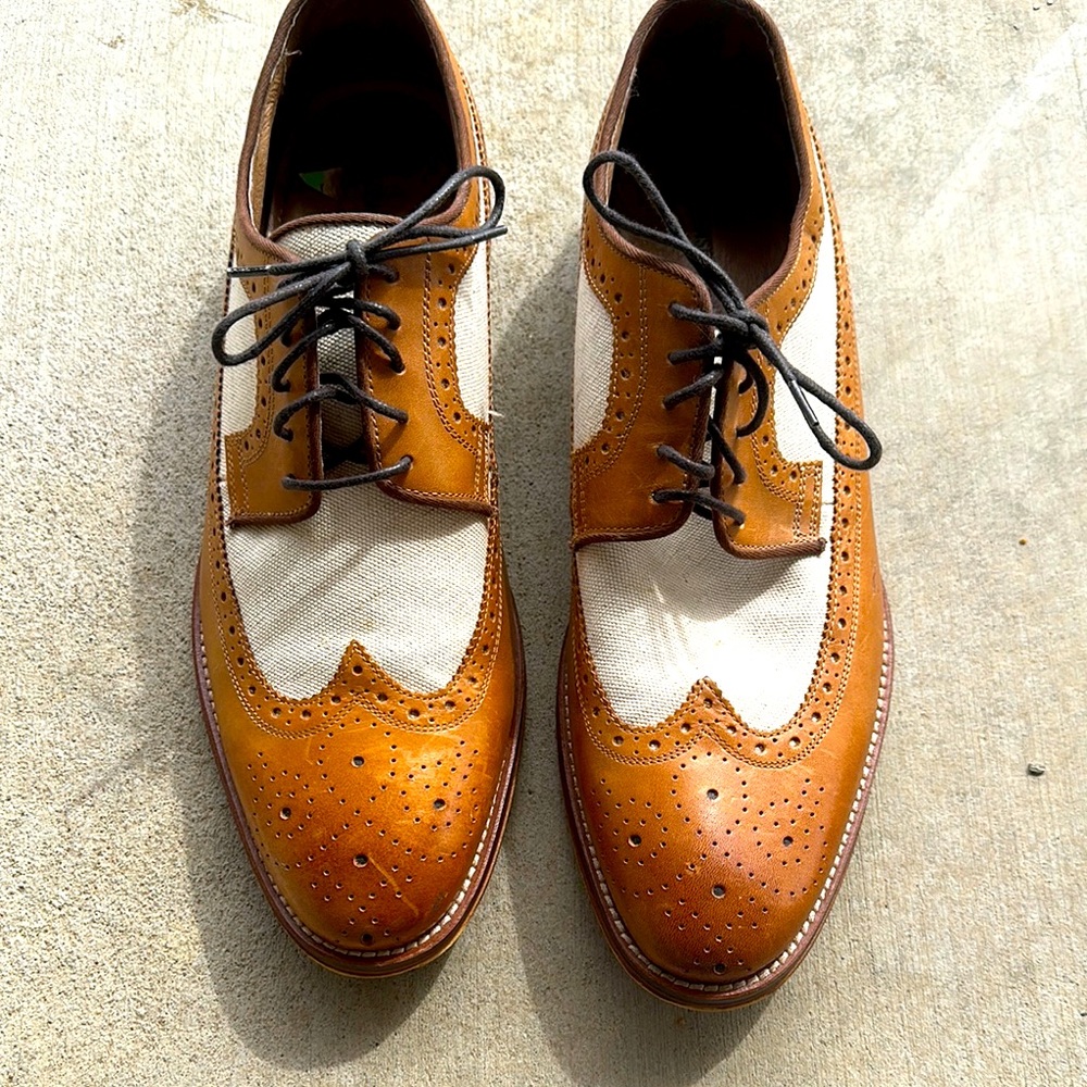 Men's Brown and Cream Oxford Shoes
